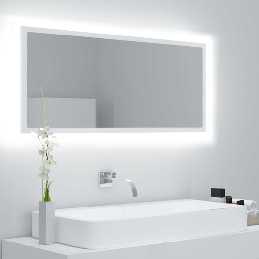 Badeværelsesspejl Med Led-Lys 100X8,5X37 Cm Akryl