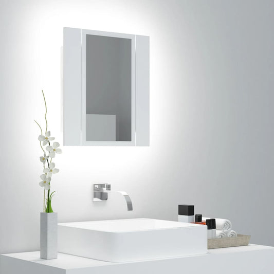 Badeværelsesskab Med Led-Lys 40X12X45 Cm Akryl