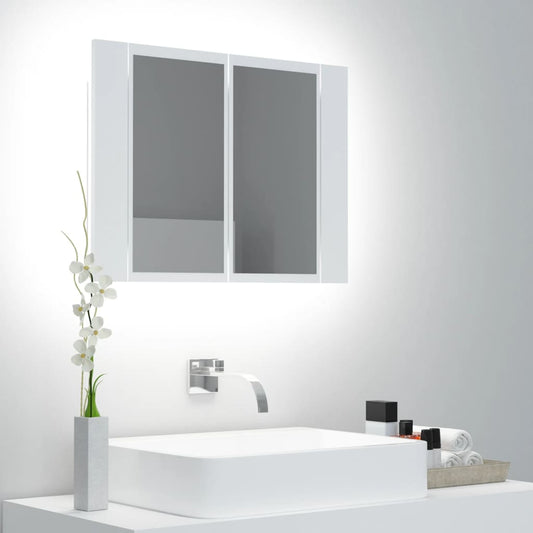 Badeværelsesskab M. Spejl Og Led-Lys 60X12X45 Cm Akryl