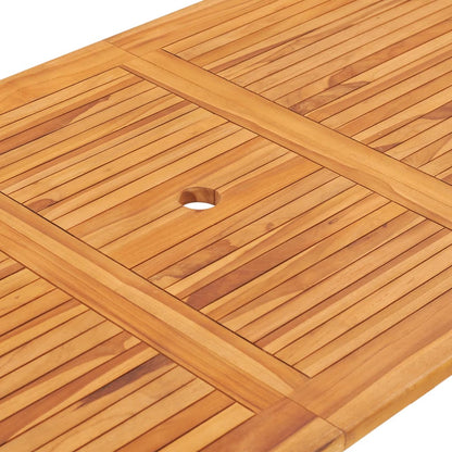 Udendørs Spisebordssæt 7 Dele Foldbart Massivt Teaktræ Oval 160 x 80 x 75 cm