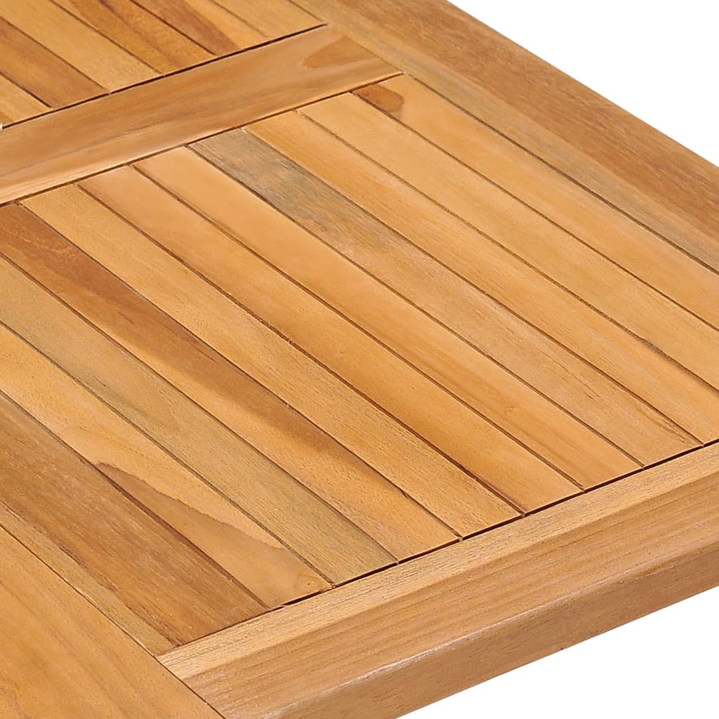 Udendørs Spisebordssæt 7 Dele Foldbart Massivt Teaktræ Firkantet 90 x 90 x 75 cm