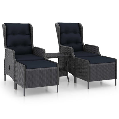 Loungesæt til Haven 3 Dele med Hynder Polyrattan - billede 2