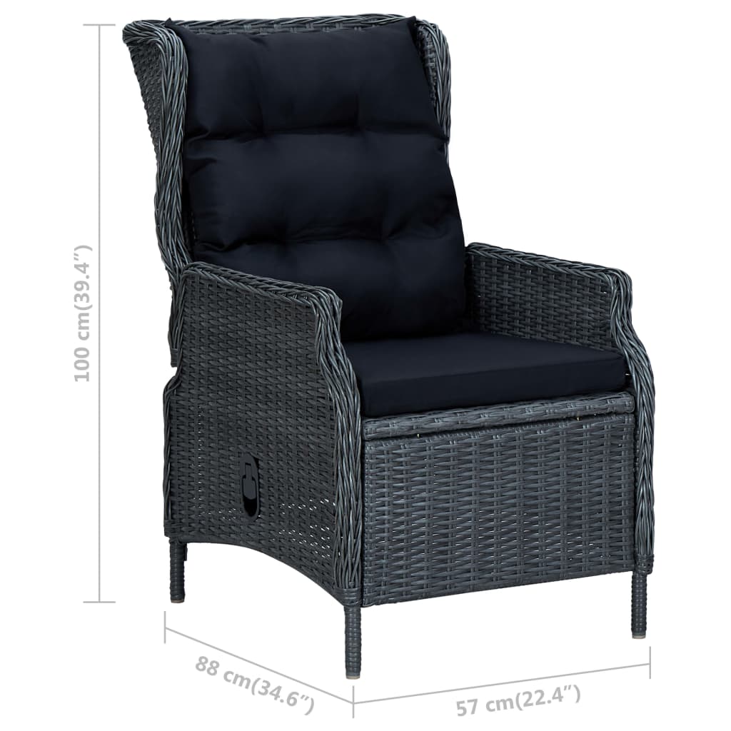 Loungesæt til Haven 3 Dele med Hynder Polyrattan - billede 10