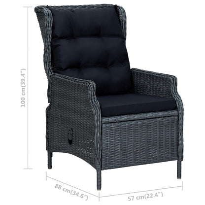 Loungesæt til Haven 3 Dele med Hynder Polyrattan - billede 10