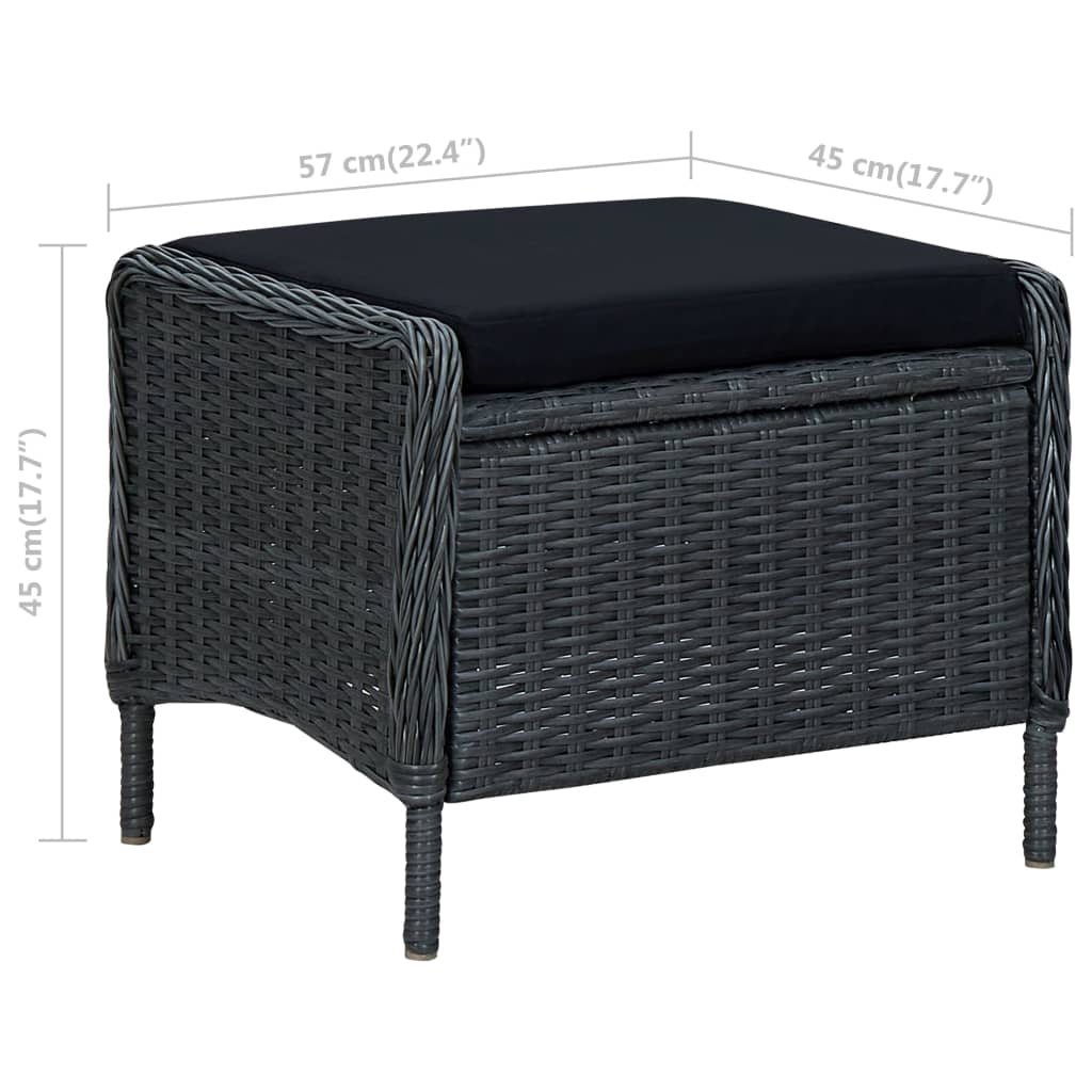 Loungesæt til Haven 3 Dele med Hynder Polyrattan - billede 11