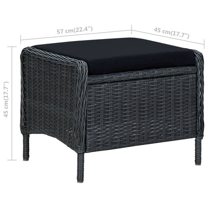 Loungesæt til Haven 3 Dele med Hynder Polyrattan - billede 11
