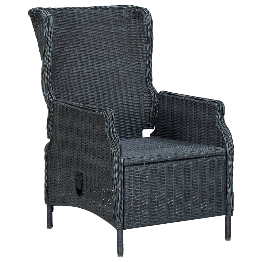 Udendørs Spisebordssæt 9 Dele med Hynder Polyrattan - billede 4