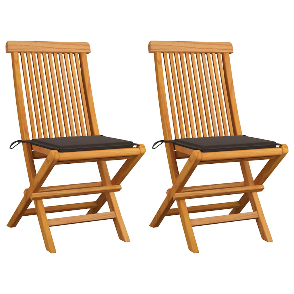 Havestole Med Hynder Massivt Teaktræ - Variant 3062468