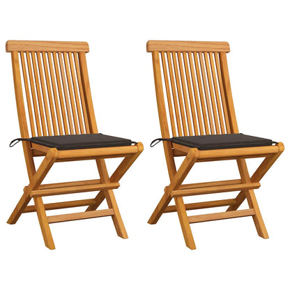 Havestole Med Hynder Massivt Teaktræ - Variant 3062468