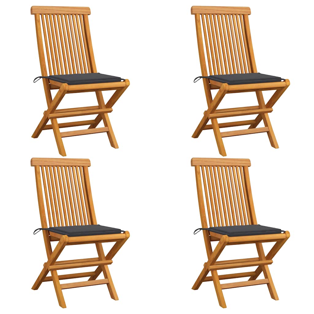 Havestole Med Hynder Massivt Teaktræ - Variant 3062568