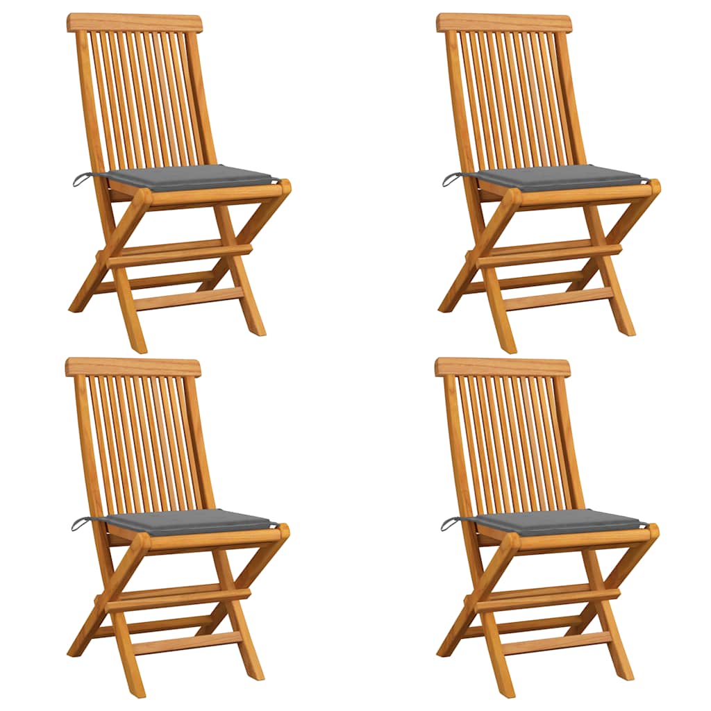 Havestole Med Hynder Massivt Teaktræ - Variant 3062569