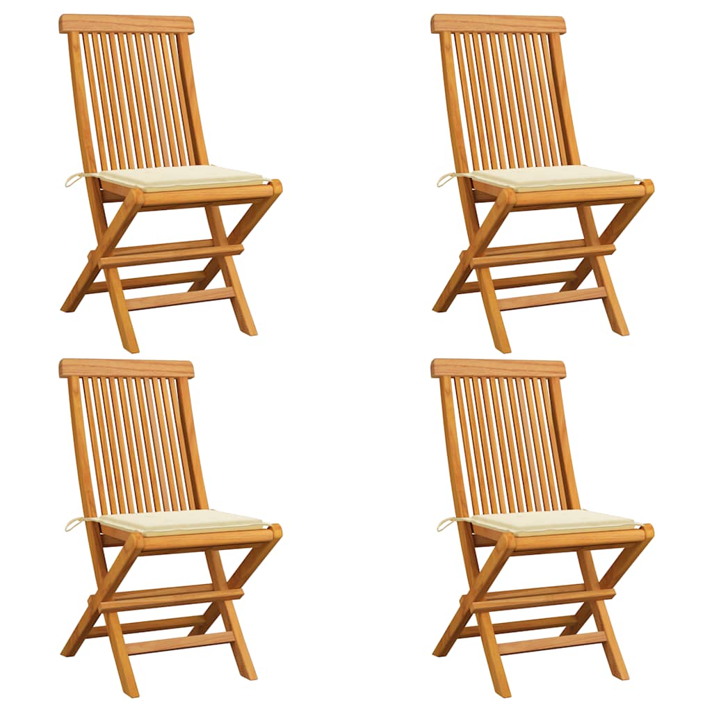 Havestole Med Hynder Massivt Teaktræ - Variant 3062570