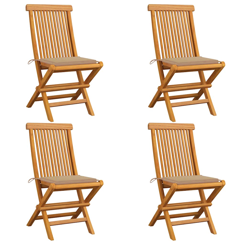 Havestole Med Hynder Massivt Teaktræ - Variant 3062571