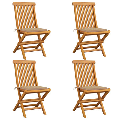 Havestole Med Hynder Massivt Teaktræ - Variant 3062571