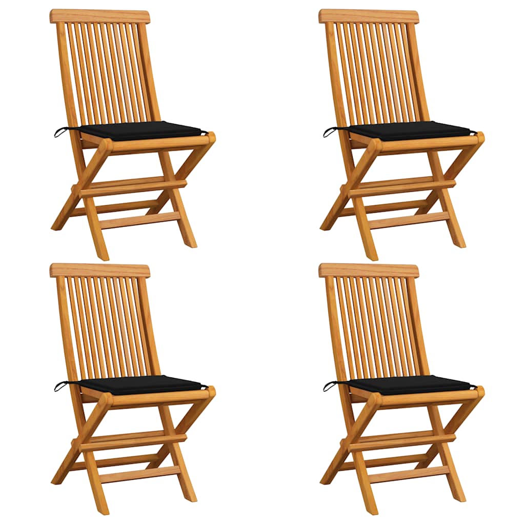 Havestole Med Hynder Massivt Teaktræ - Variant 3062575