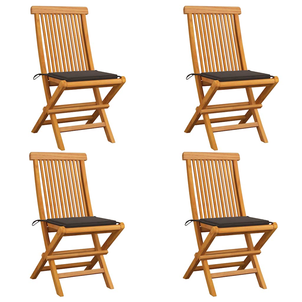 Havestole Med Hynder Massivt Teaktræ - Variant 3062576