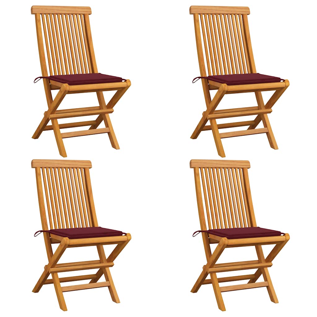 Havestole Med Hynder Massivt Teaktræ - Variant 3062577
