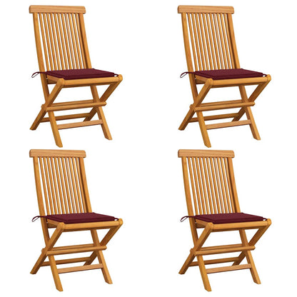 Havestole Med Hynder Massivt Teaktræ - Variant 3062577