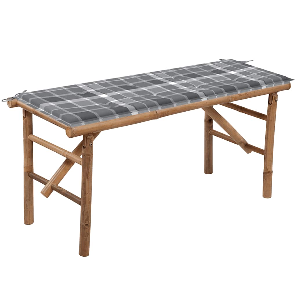 Foldbar Havebænk Med Hynde Bambus - Variant 3063863