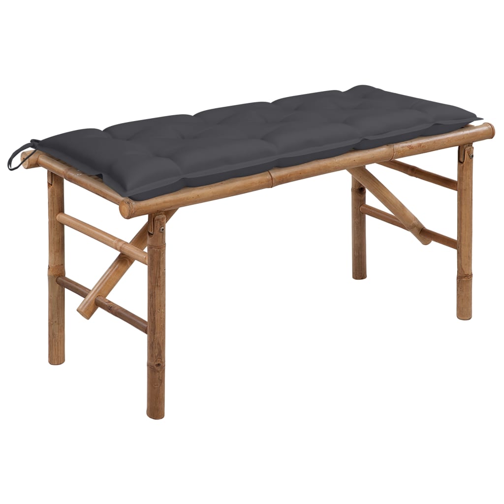 Foldbar Havebænk Med Hynde Bambus - Variant 3063864