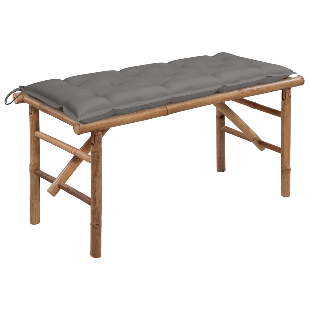 Foldbar Havebænk Med Hynde Bambus - Variant 3063865