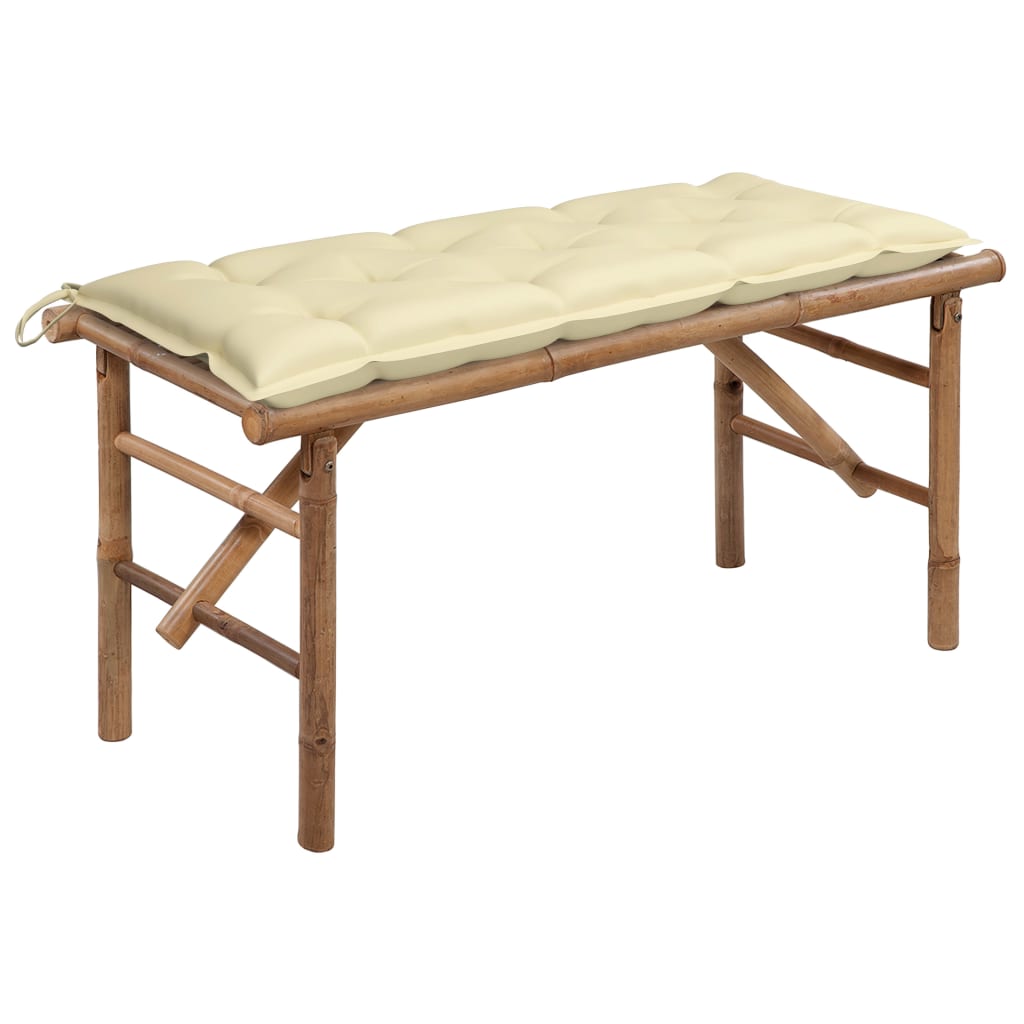 Foldbar Havebænk Med Hynde Bambus - Variant 3063866