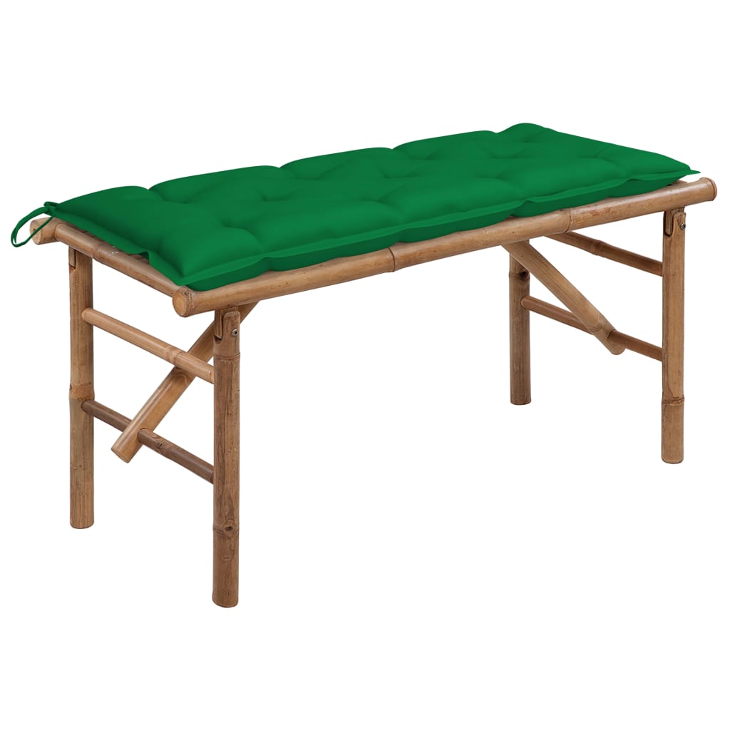 Foldbar Havebænk Med Hynde Bambus - Variant 3063869