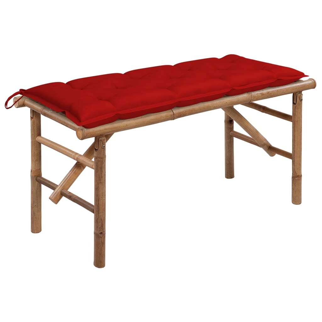Foldbar Havebænk Med Hynde Bambus - Variant 3063870