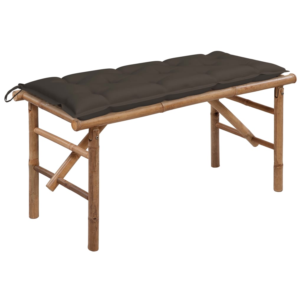 Foldbar Havebænk Med Hynde Bambus - Variant 3063872