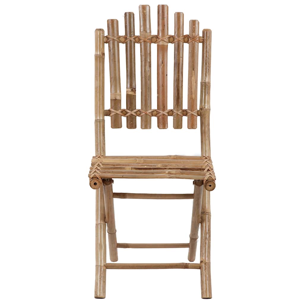 Foldbare Havestole 2 Stk. Med Hynder Bambus - Billede 4
