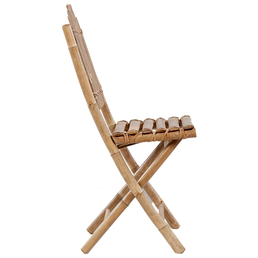 Foldbare Havestole 2 Stk. Med Hynder Bambus - Billede 5