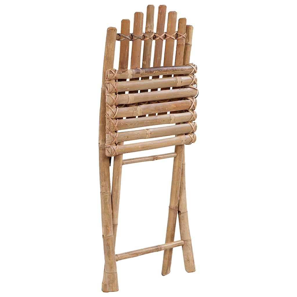 Foldbare Havestole 2 Stk. Med Hynder Bambus - Billede 6