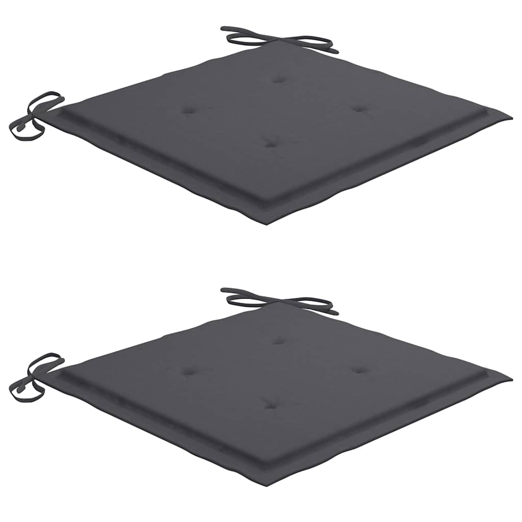 Foldbare Havestole 2 Stk. Med Hynder Bambus - Billede 7