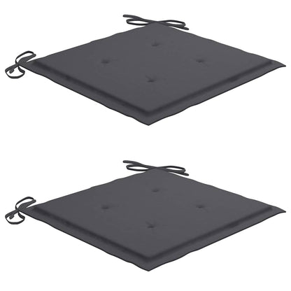 Foldbare Havestole 2 Stk. Med Hynder Bambus - Billede 7