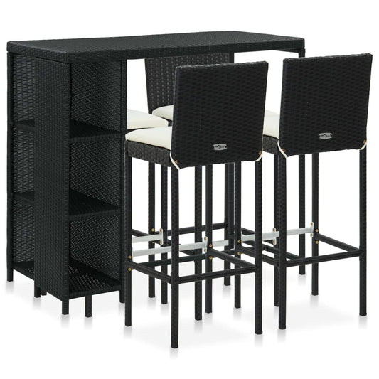 Havebarsæt 5 Dele Med Hynder Polyrattan