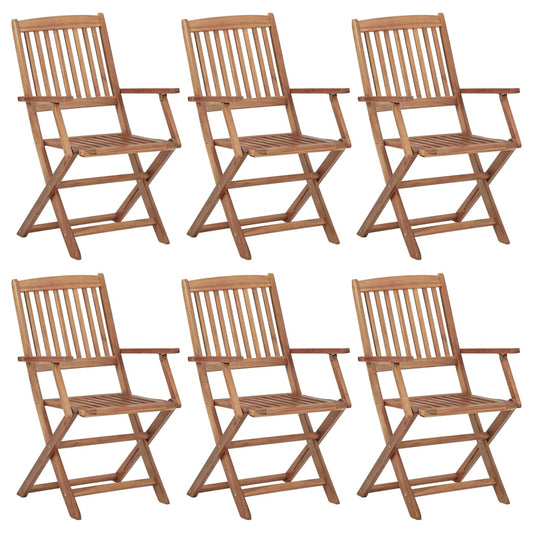 Foldbare Havestole 6 Stk. Massivt Akacietræ Brun
