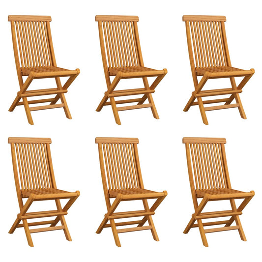 Foldbare Havestole 6 Stk. Massivt Teaktræ