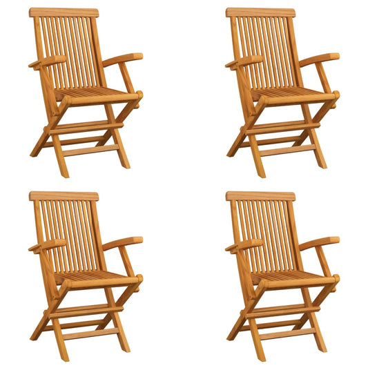 Foldbare Havestole 4 Stk. Massivt Teaktræ