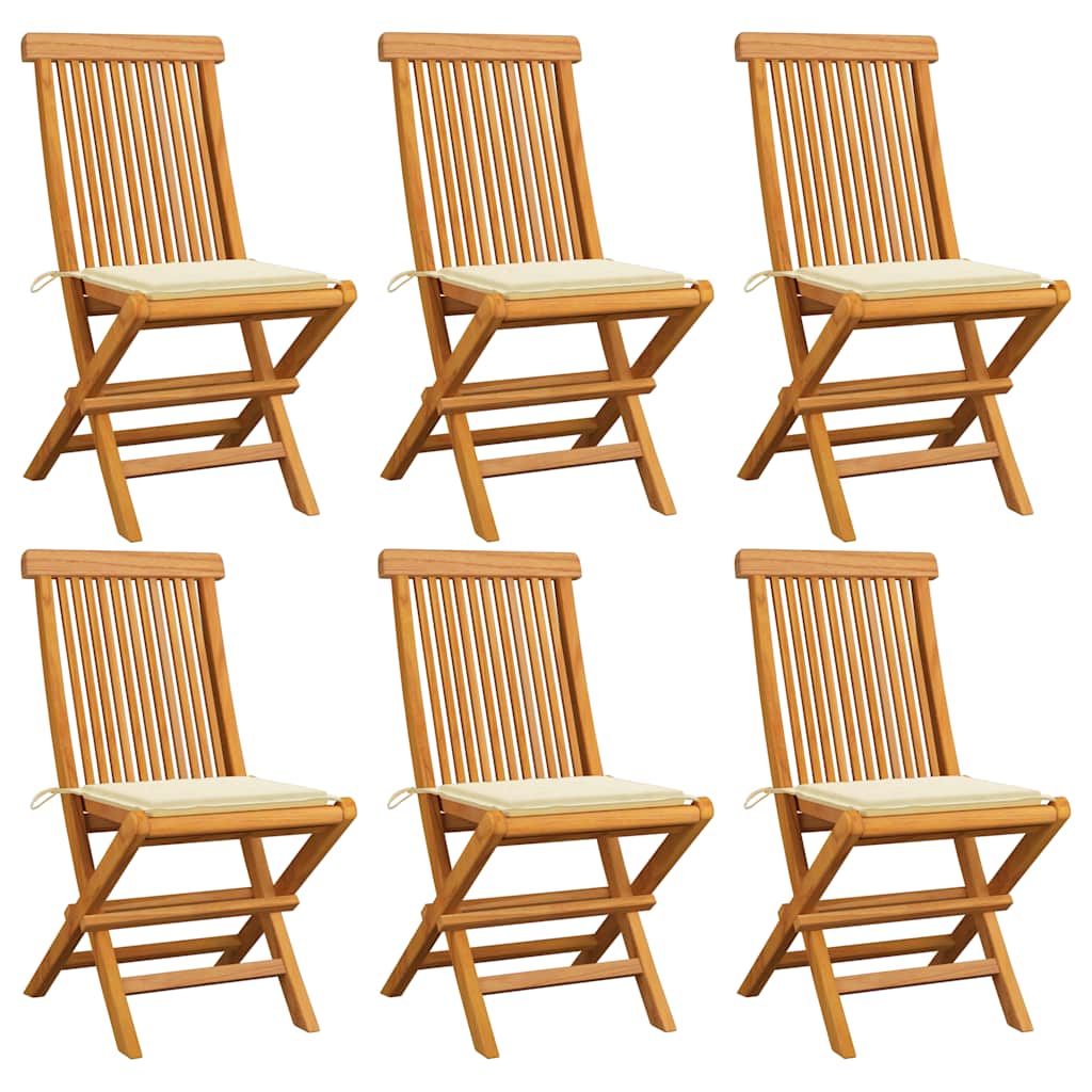 Havestole Med Hynder Massivt Teaktræ - Variant 3065592