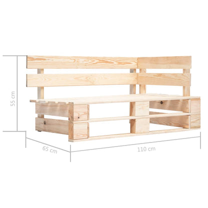 2-Personers Pallesofa Med Hynder Imprægneret Fyrretræ Beige