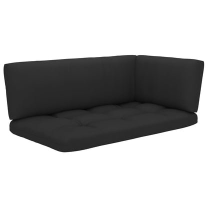 2-Personers Pallesofa Med Hynder Imprægneret Fyrretræ Sort