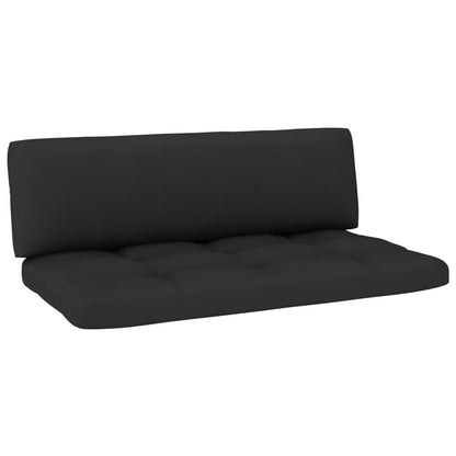 2-Personers Pallesofa Med Hynder Imprægneret Fyrretræ Sort