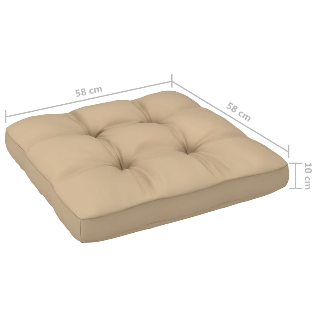 2-Personers Pallesofa Med Hynder Imprægneret Fyrretræ Beige