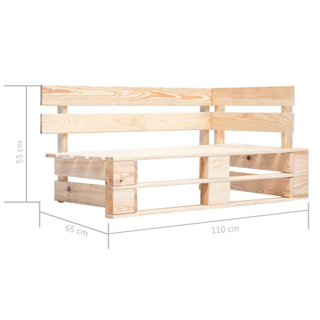 2-Personers Pallesofa Med Hynder Imprægneret Fyrretræ Beige