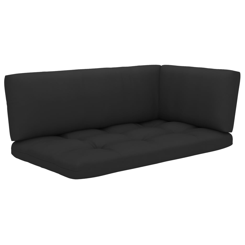 2-Personers Pallesofa Med Hynder Imprægneret Fyrretræ Sort