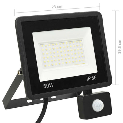 LED-projektør Med Sensor 50 W Varmt Hvidt Lys - Billede 11