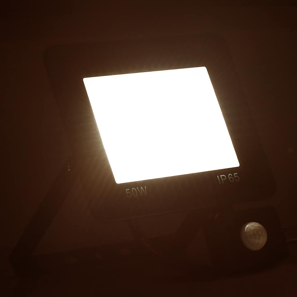 LED-projektør Med Sensor 50 W Varmt Hvidt Lys - Billede 2