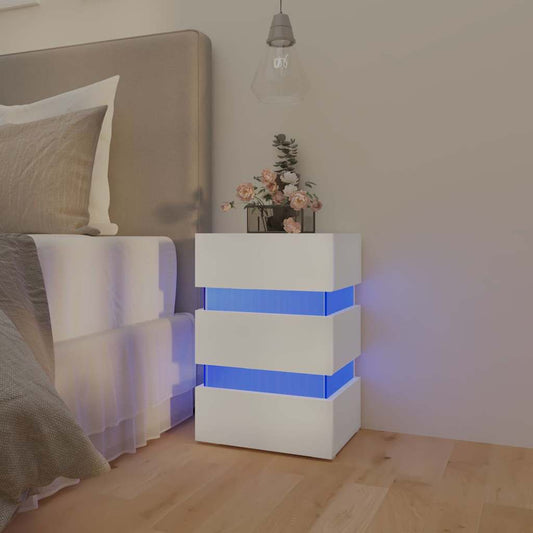 Sengebord Med Led 45X35X67 Cm Konstrueret Træ