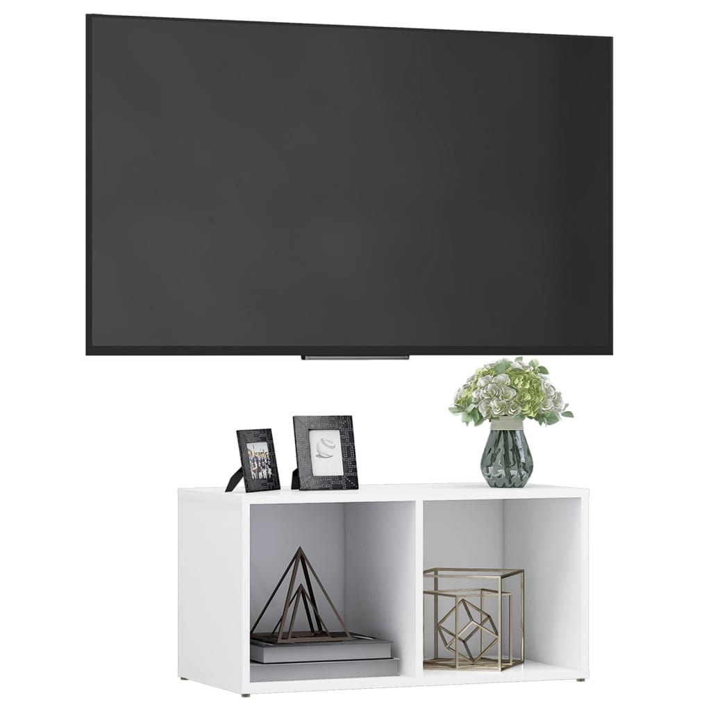 Tv-Bord 72X35X36,5 Cm Konstrueret Træ Hvid