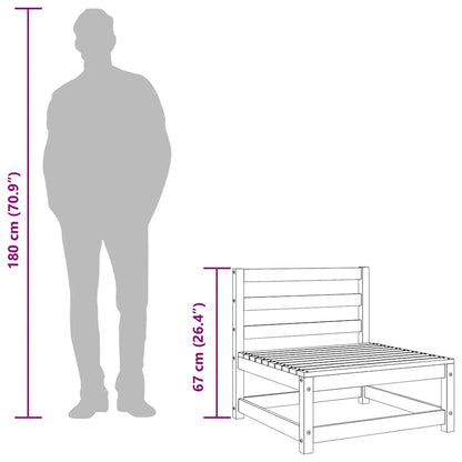 Midtermodul Til Havesofa Massivt Fyrretræ Hvid